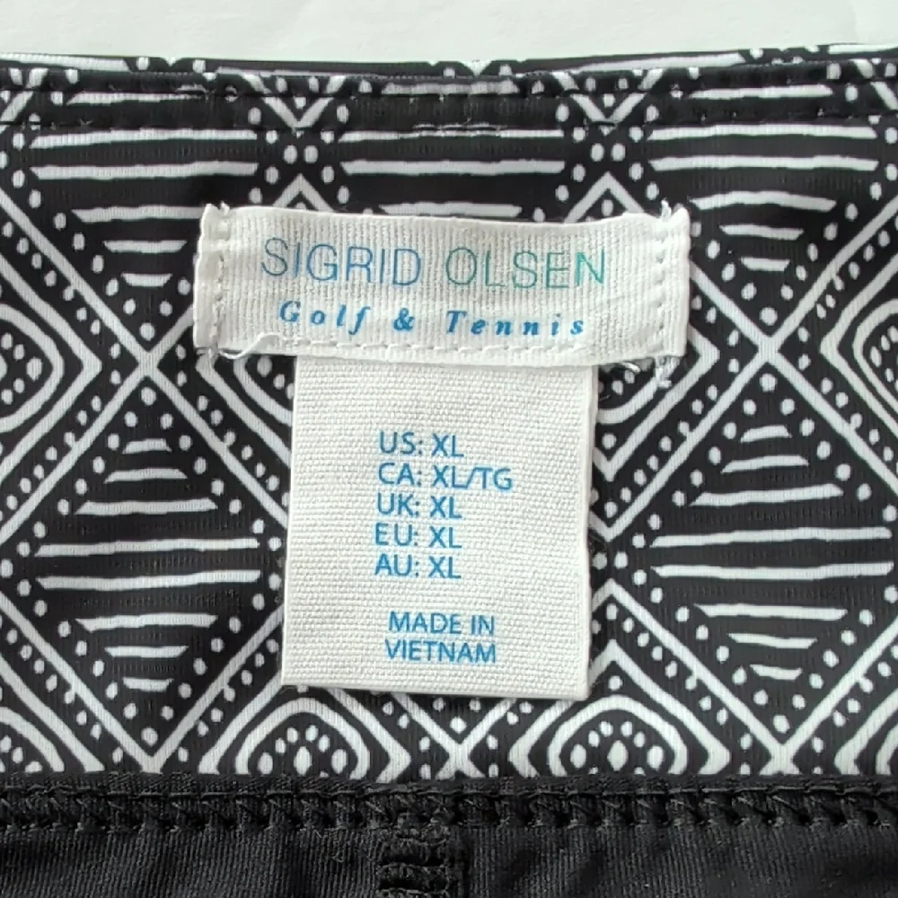 Sigrid Olsen Golf and Tennis Skirt Skort XL White Black Pockets